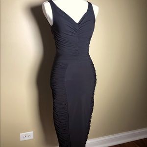 Chiara Boni glamorous body con ruched black dress